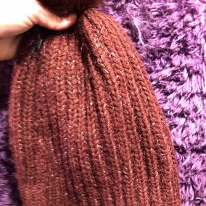 Burgundy Hat and Scarf Set
